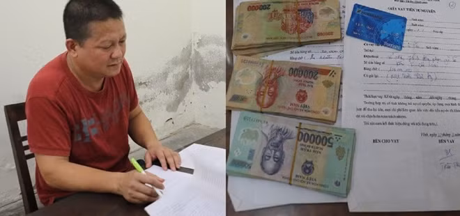 Đối tượng Nguyễn Lê Tân cùng tang vật của vụ án.