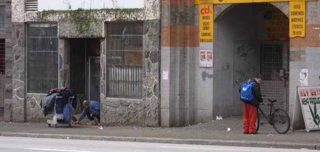 Một góc khu nhà "Đường thấp" ở khu Downtown Eastside, nơi các gái mại dâm hành nghề.