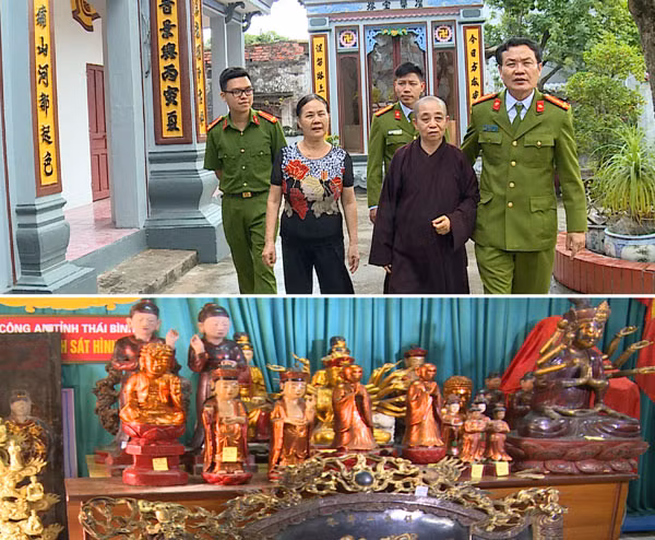 Tang vật vụ án trộm cắp đồ thờ cúng.