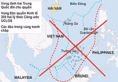 Cái gọi là “đường lưỡi bò” phi lý của Trung Quốc ở Biển Đông đã bị PCA bác bỏ.