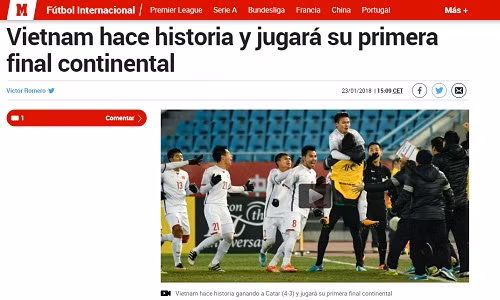 Marca đưa tin về chiến tích của Việt Nam.