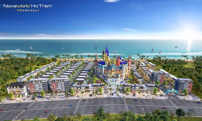 Tổng thể phân kỳ Wonderland – NovaWorld Ho Tram với quy hoạch hơn 50% sản phẩm là shophouse.