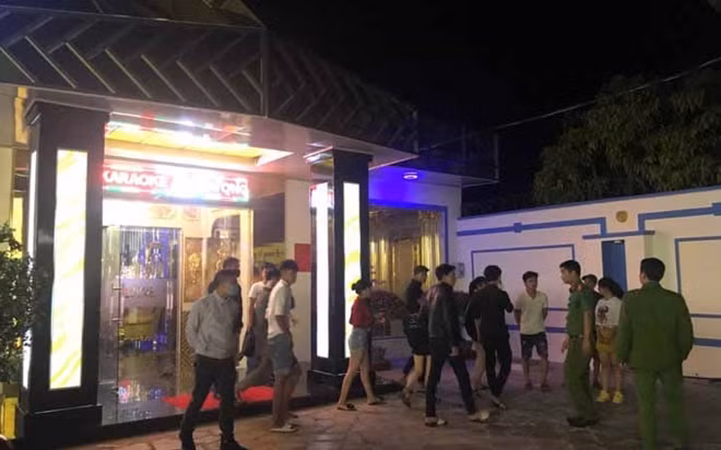 Quán karaoke Ánh Dương-nơi phát hiện các đối tượng đang sử dụng ma túy.