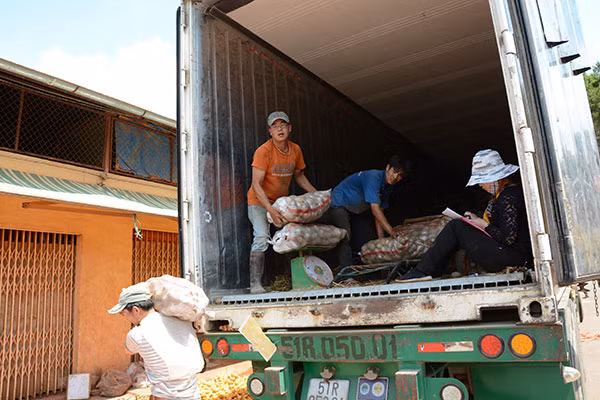 Nông sản Trung Quốc được nhập về Chợ nông sản Đà Lạt.