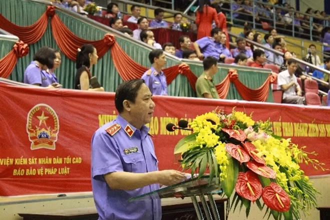 Phó Viện trưởng VKSND tối cao Bùi Mạnh Cường phát biểu khai mạc.