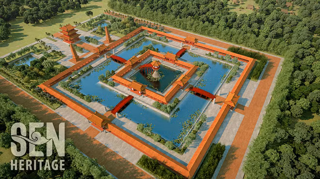 Phỏng dựng chùa Diên Hựu thời Lý. (Nguồn: SEN Heritage & Trần Trọng Dương)