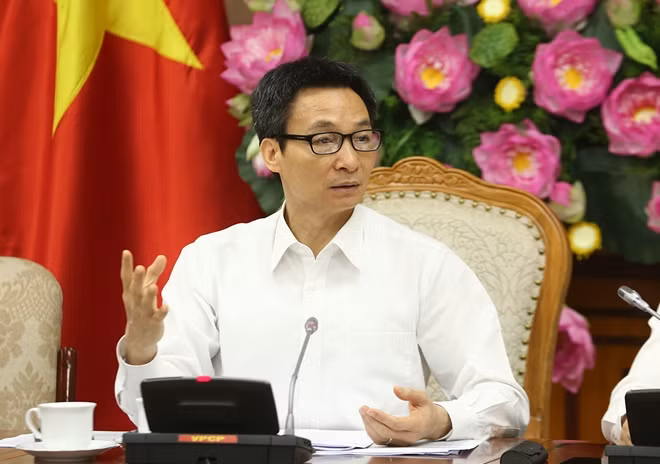 Phó Thủ tướng Vũ Đức Đam phát biểu tại cuộc họp. Ảnh: VGP/Đình Nam