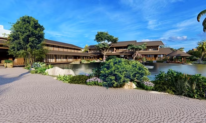 Một góc khu nghỉ dưỡng Tiền Hải Resort.