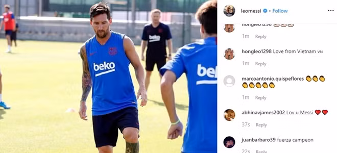 Trên trang mạng xã hội, Messi nhận được cả lời chia sẻ từ CĐV Việt Nam.