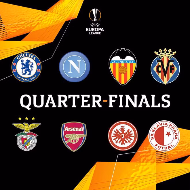 Danh sách 8 đội tại tứ kết Europaleauge.