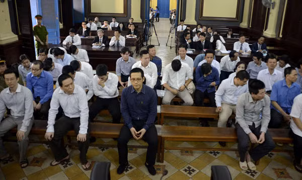 Các bị cáo tại phiên tòa