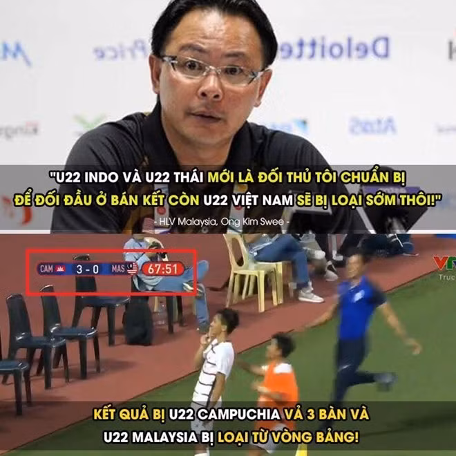 Nhiều CĐV Việt Nam cho rằng thất bại ngày hôm nay của U22 Malaysia là bị "khẩu nghiệp", vì đã ngạo mạn "đoán mò".