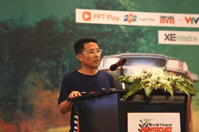 Ông Nguyễn Tuấn Tú, Phó Tổng giám đốc Tổng công ty Dầu Việt Nam (PVOIL) phát biểu tại buổi thông tin báo chí khởi động giải Đua xe địa hình PVOIL VOC 2020.