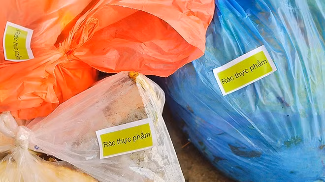 Rác thải được phân loại tại nguồn ở quận Tân Phú.