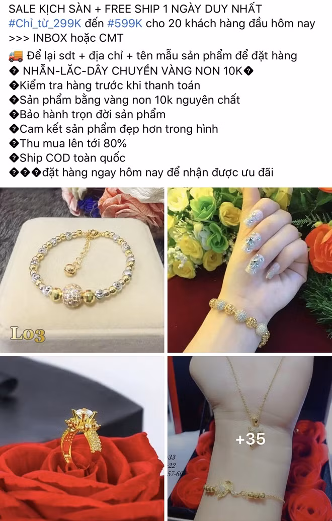 Cảnh giác với lời mời chào mua bán vàng non trên mạng.