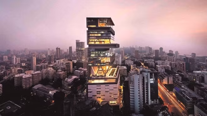 Tòa nhà 27 tầng có chi phí xây dựng lớn 1 tỷ USD của gia đình Mukesh Ambani.
