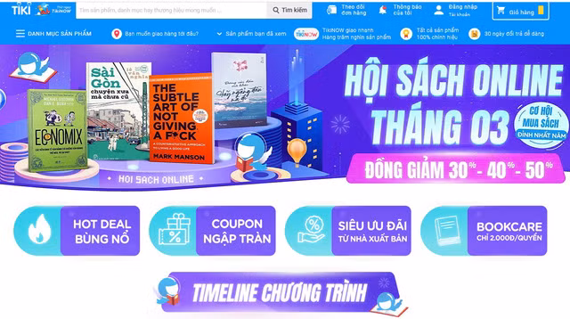 Hội sách online trên một trang bán sách trực tuyến thu hút nhiều người yêu sách tham gia.