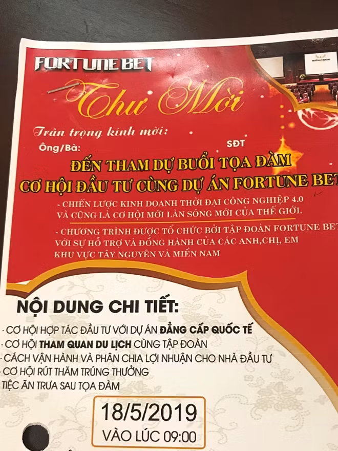 Thư mời tham gia dự án Fortune Bet.