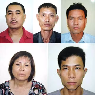 Nhóm đối tượng gây án.