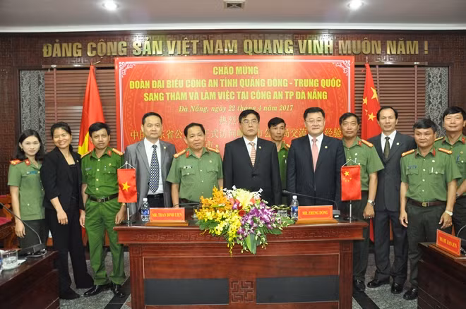 Đoàn công tác Công an tỉnh Quảng Đông, Trung Quốc tới thăm và làm việc tại Đà Nẵng.