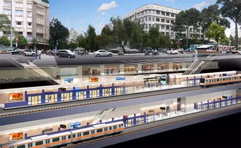 Thiết kế mô hình ga ngầm Bến Thành Metro.