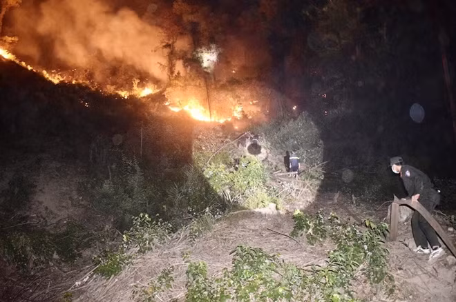 Xuyên đêm cắt rừng để dập lửa.
