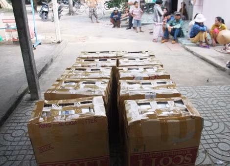 Số thuốc lá lậu bị thu giữ.