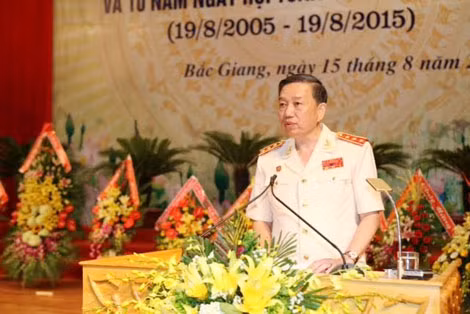 Thứ trưởng Tô Lâm phát biểu tại Lễ kỷ niệm.