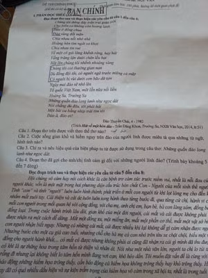 Đề thi Môn Ngữ văn.
