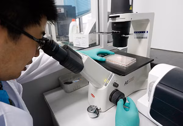Tiến sĩ Trần Khánh Hoa làm việc trong phòng thí nghiệm