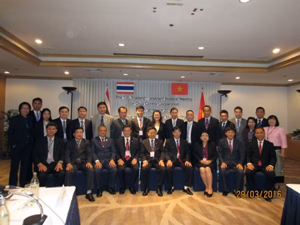 Các đại biểu tham dự Hội nghị song phương Việt Nam - Thái Lan về hợp tác phòng, chống ma túy lần thứ 10.