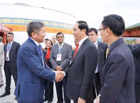 Bộ trưởng Trần Đại Quang và Ngài Sa-gan-đa-ri Ét-tút-sin, Thư ký Hội đồng An ninh quốc gia Mông Cổ