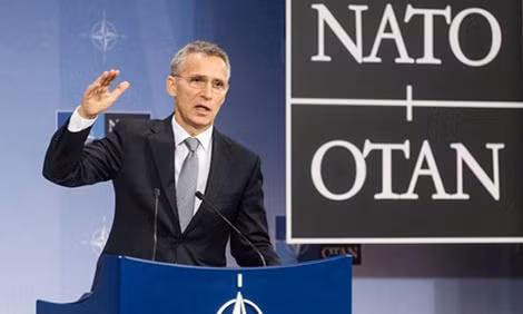 Tổng thư ký NATO Jens Stoltenberg phát biểu tại Diễn đàn Halifax. (Ảnh: Time).