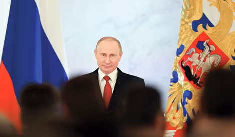 Tổng thống Putin đọc Thông điệp liên bang thứ 23 tại Điện Kremlin. Ảnh: Sputnik