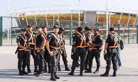 Cảnh sát Brazil làm nhiệm vụ tại Olympic 2016 ở Rio de Janeiro.