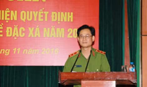 Trung tướng Nguyễn Ngọc Bằng phát biểu tại Hội nghị tập huấn.
