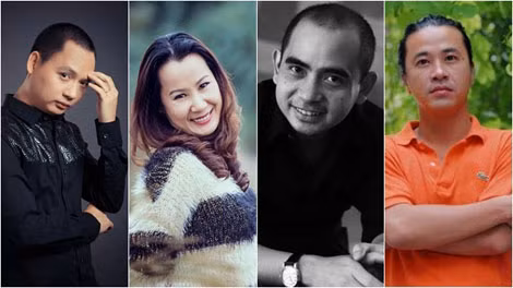 Dàn giám khảo của "Sing my song - Bài hát hay nhất" 2016. Từ trái qua, nhạc sĩ Nguyễn Hải Phong, Giáng Son, Đức Trí, Lê Minh Sơn.
