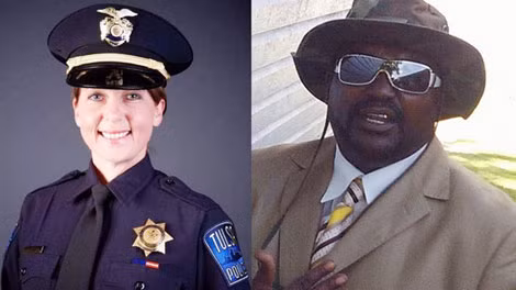 Nữ cảnh sát Betty Shelby và ông Terence Crutcher.