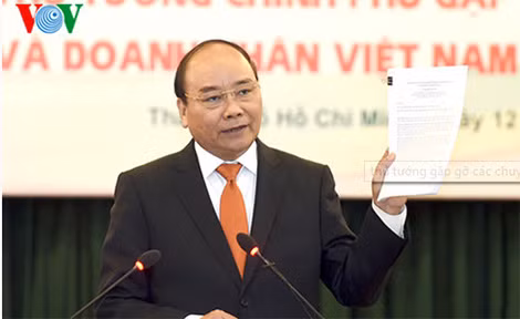 Thủ tướng Chính phủ phát biểu tại buổi gặp gỡ.