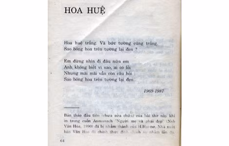 Nguyên tác bài thơ “Hoa huệ” trong tập thơ “Cuối rễ đầu cành” của nhà thơ Bế Kiến Quốc.