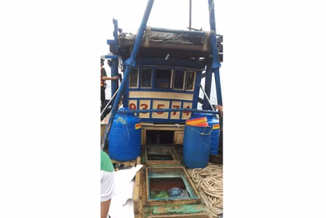 Tàu cá, nơi xảy ra vụ giết người.