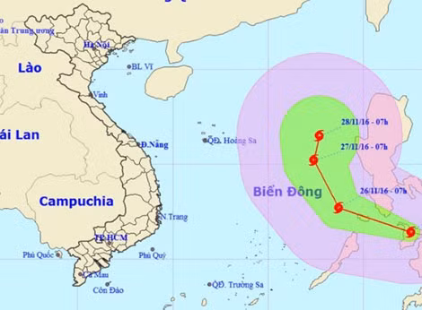 Hình ảnh và vị trí cơn bão gần Biển Đông: Ảnh: NCHMF. Hình ảnh và vị trí cơn bão gần Biển Đông: Ảnh: NCHMF.