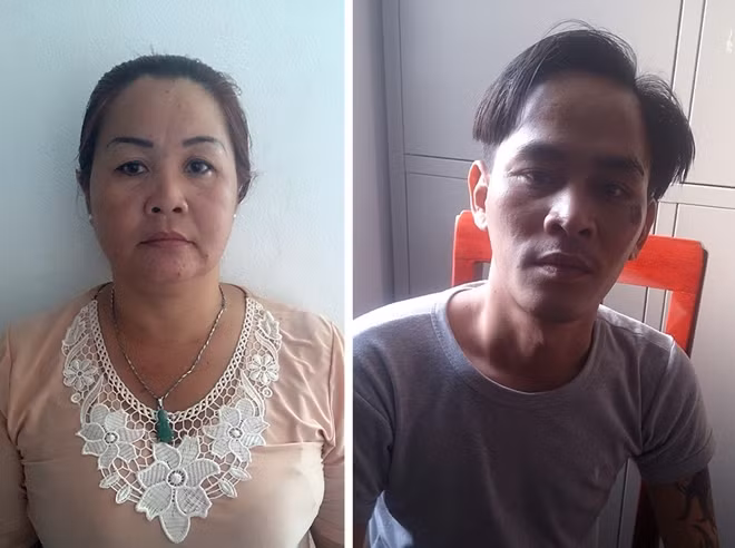 Long và Ngân tại cơ quan điều tra.