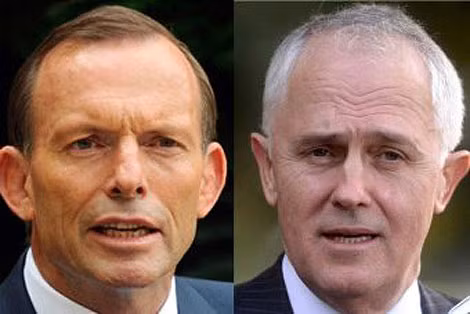 Bộ trưởng Truyền thông Australia Malcolm Turnbull (phải) đã có “cuộc đảo chính” ngoạn mục Thủ tướng Tony Abbott để lên nắm quyền thay thế.