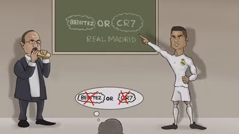 Cristiano Ronaldo hay Rafael Benitez? Một quyết định khó cho Real. Có những tin đồn về việc CR7 đã hạ "tối hậu thư" đòi lãnh đạo "kền kền trắng" cách chức HLV Benitez nếu không sẽ ra đi.