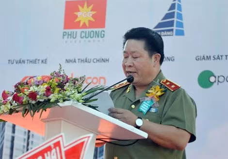 Trung tướng Bùi Văn Thành - Thứ trưởng Bộ Công an phát biểu.