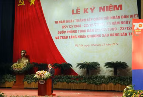 Chủ tịch nước Trương Tấn Sang phát biểu tại buổi Lễ. Ảnh Việt Hưng.