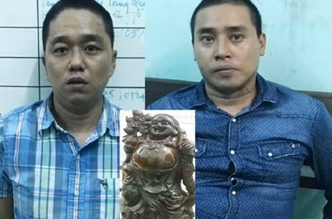 Hai tên trộm tượng Phật bằng trầm hương ra đầu thú 