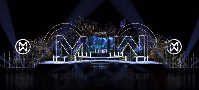 Toàn cảnh sân khấu hoành tráng rộng 1500m2 đêm chung kết Miss World Việt Nam 2019.