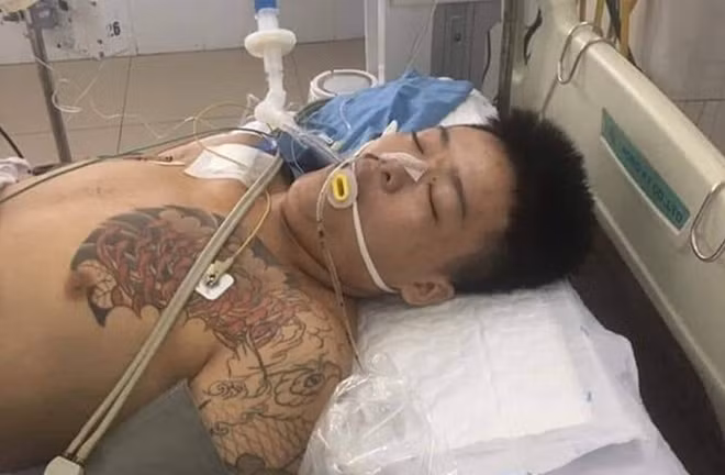 Bị can Trần Văn Hiền khi đang điều trị tại BV Đà Nẵng.